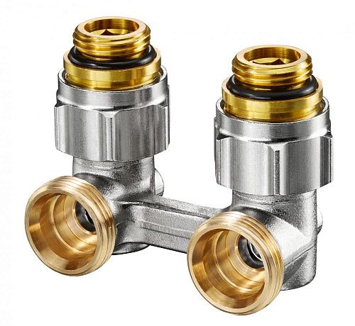 Запорно - присоединительный узел Oventrop &amp;quot;Multiflex F&amp;quot; угловой 1/2&amp;quot; НР х 3/4&amp;quot; НР (1015884)
